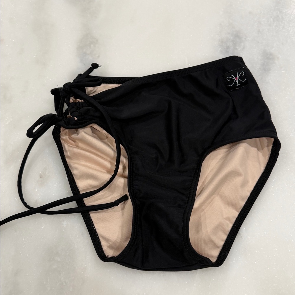 Kandi Kouture Black Dance Briefs Shorts CL 7/8 Tie Sides